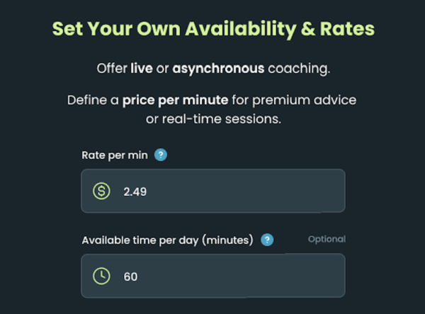 Spintip | Legen Sie Ihre Verfügbarkeit und Ihre Preise fest