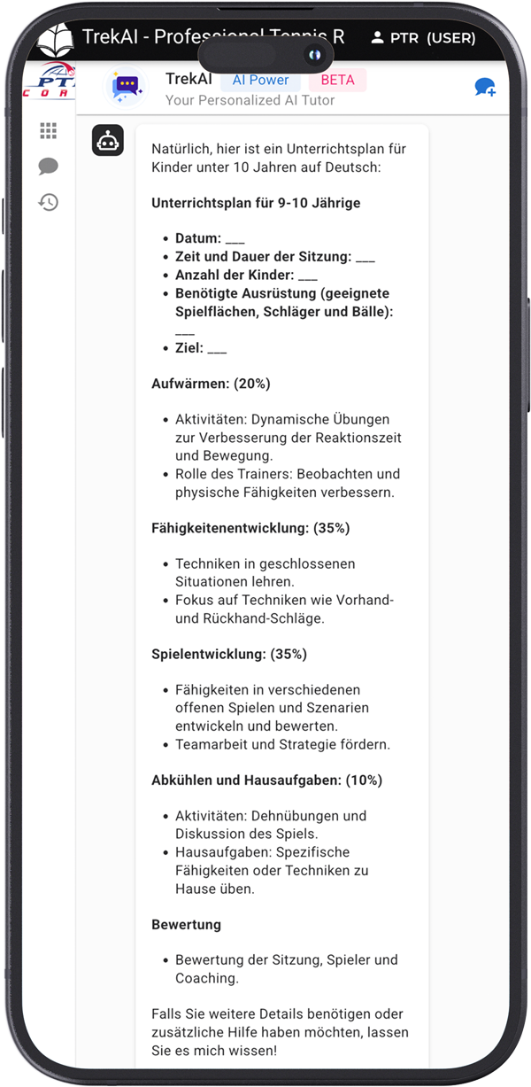 PTR TrekAI | Hauptmerkmale der KI von PTR
